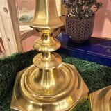 Pair of gilded brass candlesticks