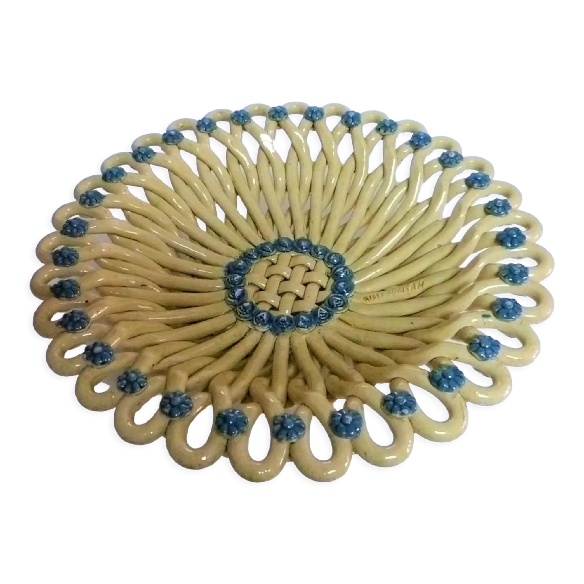 woven ceramic cup signed Foucard Jourdan Vallauris 1950