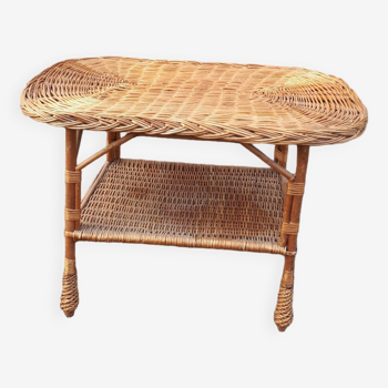 Vintage rattan table