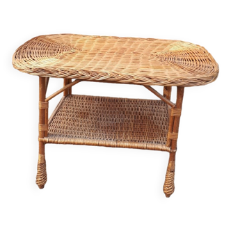 Vintage rattan table