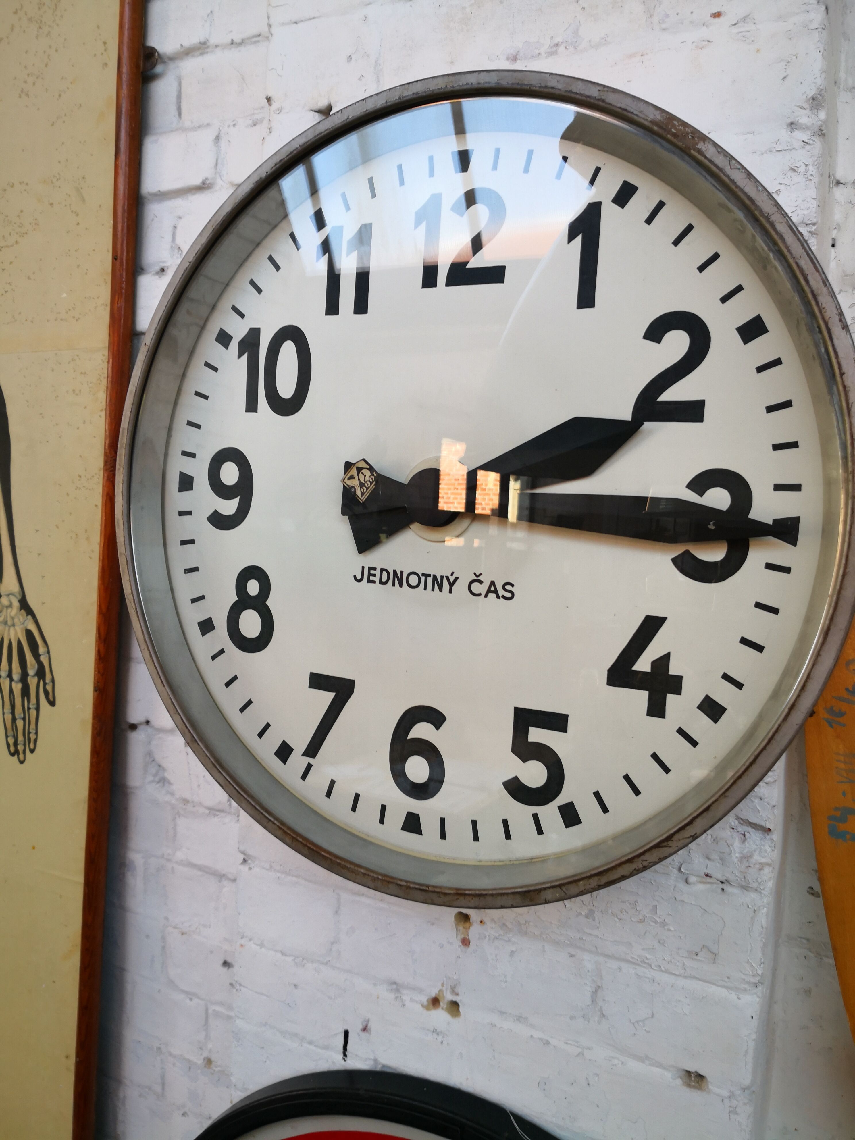 Czech station clock, pragueron, industrial style, 1960s