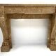 Napoleon III fireplace with claw feet in speckled marble, 19th century.