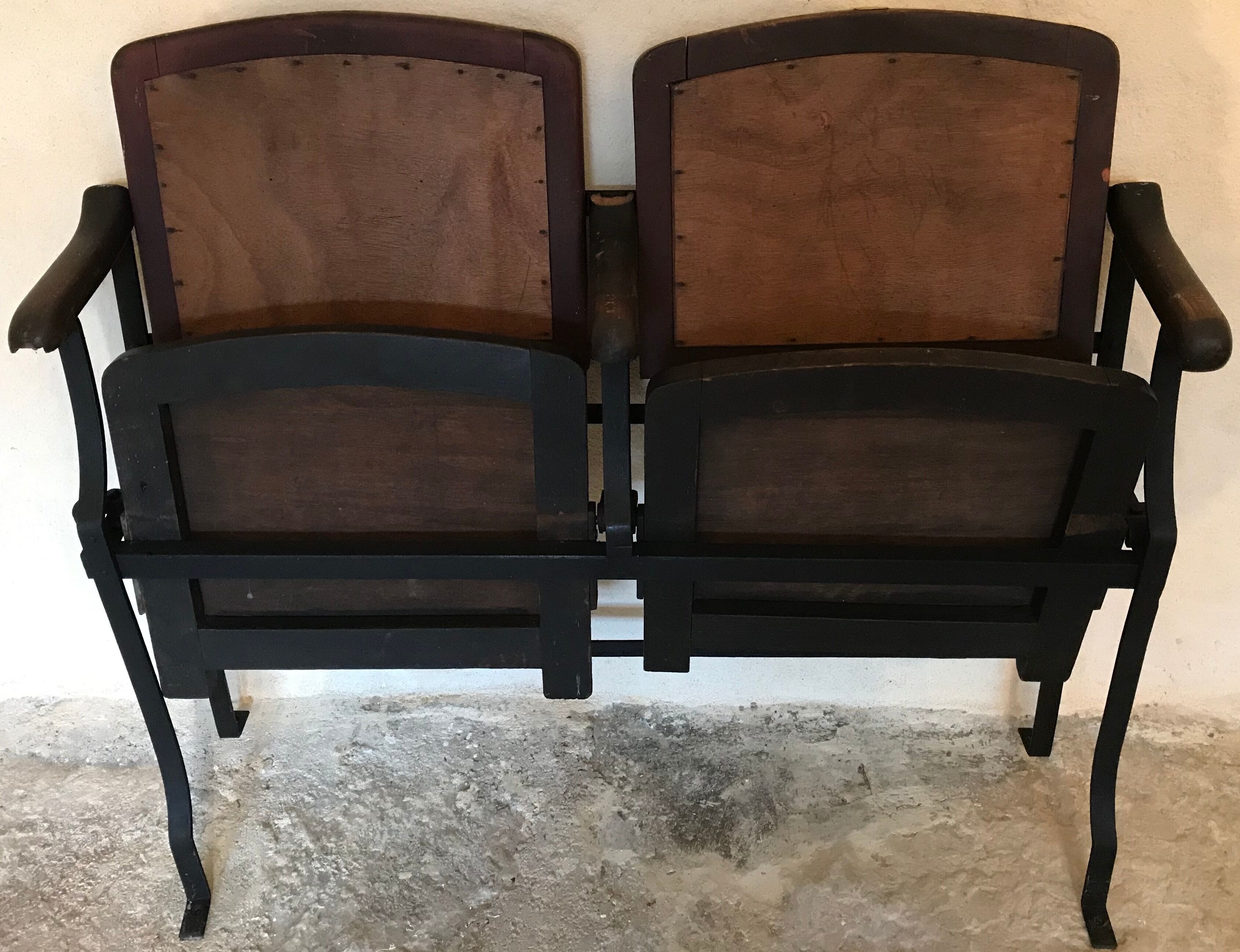 Theatre bench folding seat, pre-war