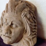 Terracotta clay head sculpture