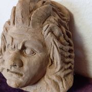 Sculpture argile terre cuite tête