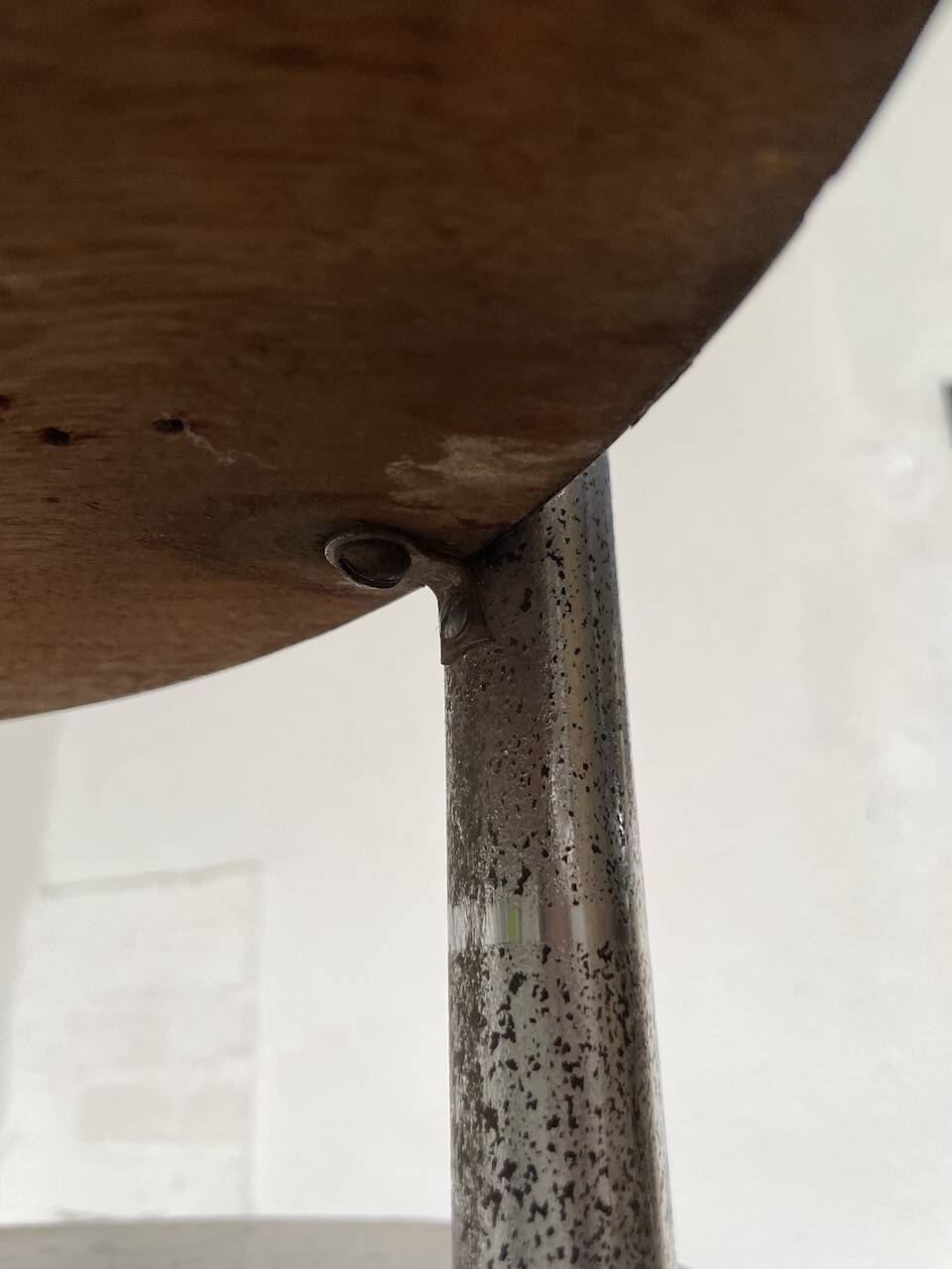 Sellette console art déco Bauhaus bois et chrome