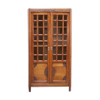 Vintage wooden showcase cabinet