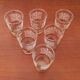Set of 6 glasses decorations in relief arabesques white edges gilded - vintage