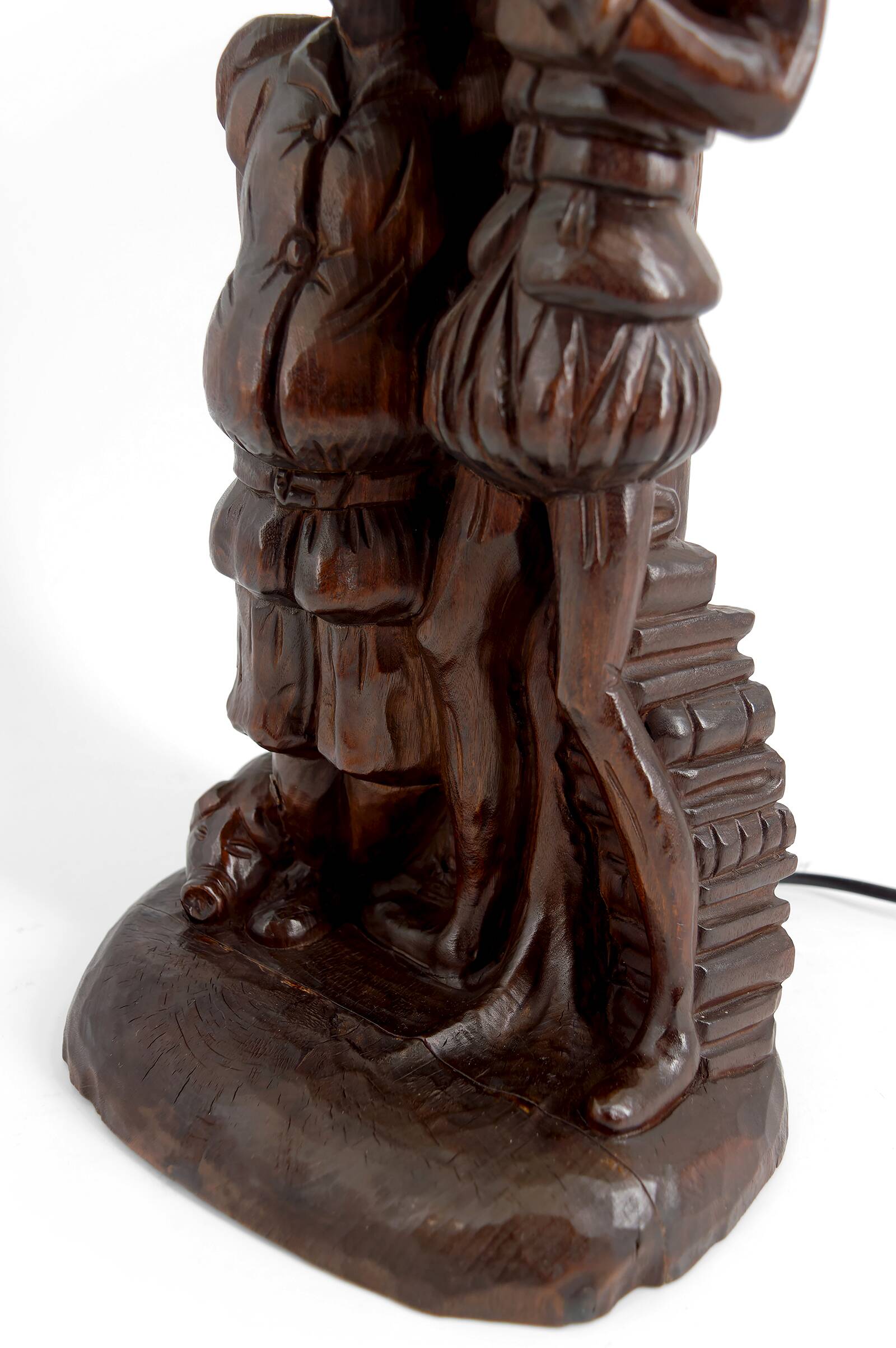 Lampe sculpturale « Don Quichotte, Sancho Panza », Forêt-Noire, vers 1950
