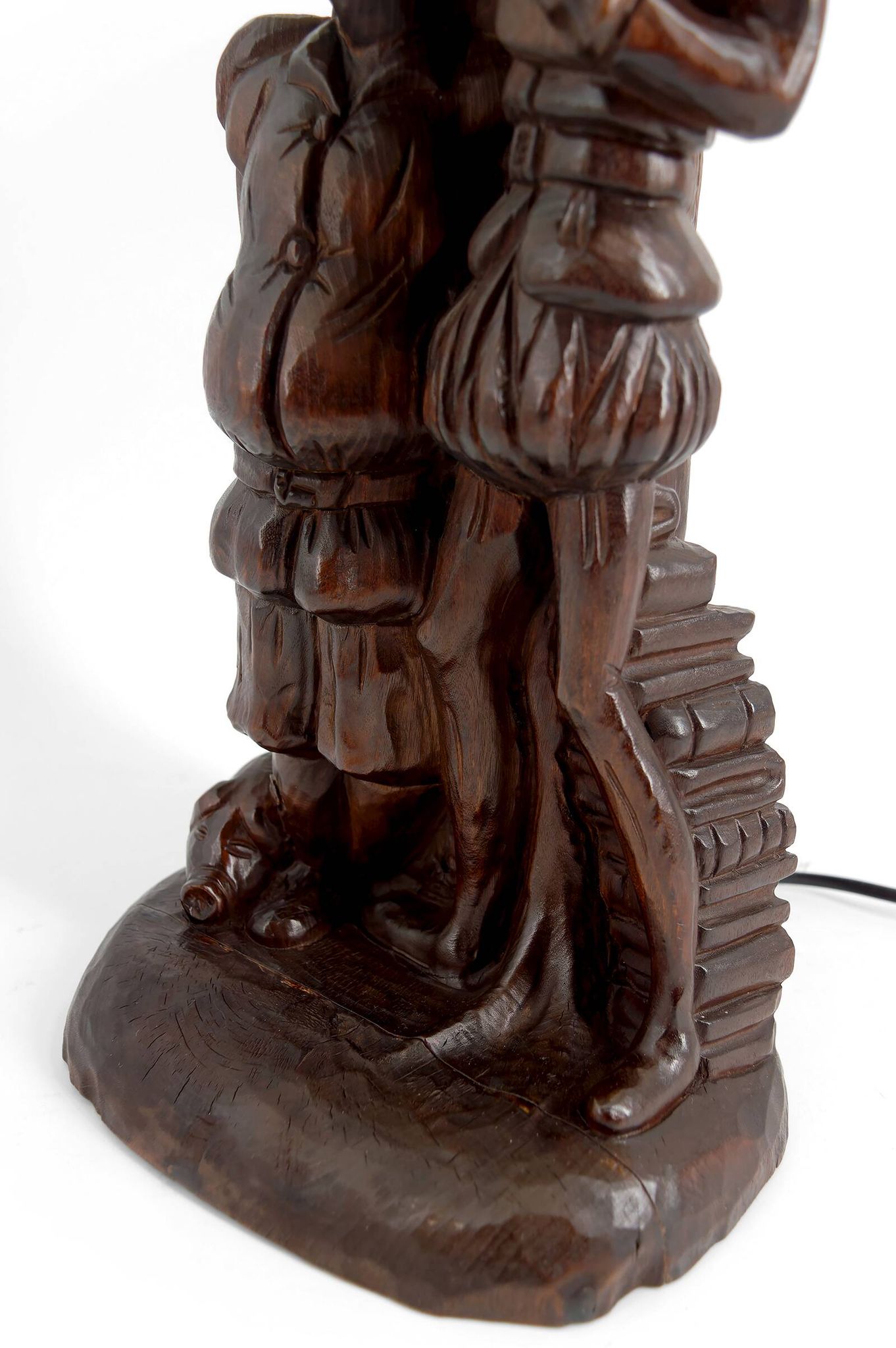 Sculptural lamp "Don Quixote, Sancho Panza", Black Forest, around 1950