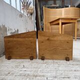 Pair of modernist constructivist wall-mounted bedside tables