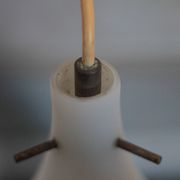 Suspension vintage, suspension goutte d'eau opaline blanche, Lustre opaline