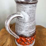 Jasba orange-grey vase/jug, bunte welt der keramik (colorful world of ceramics), west german pottery
