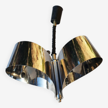 Stainless steel chandelier 1970