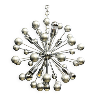 Vintage chrome sputnik chandelier, 1960s