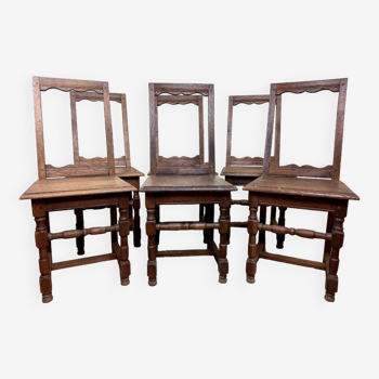 Series Of 6 Lorraine Chairs In Solid Oak