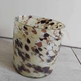 Murano multi-layered scroll vase with gold inclusion