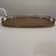 Vintage brass grand plateau – openwork gallery – 1970s