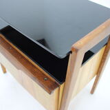1960s pair of restored bedside tables, czechoslovakia