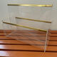 80s Plexiglas and brass magazine rack
