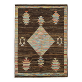 Handmade Tribal Decorative 173 cm x 238 cm Brown Wool Carpet