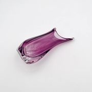 Vase sculptural organique Sommerso Murano couleur améthyste