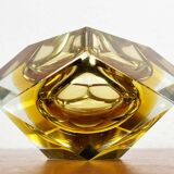 Vintage Italian Sommerso yellow glass bowl, Murano, 1970s.