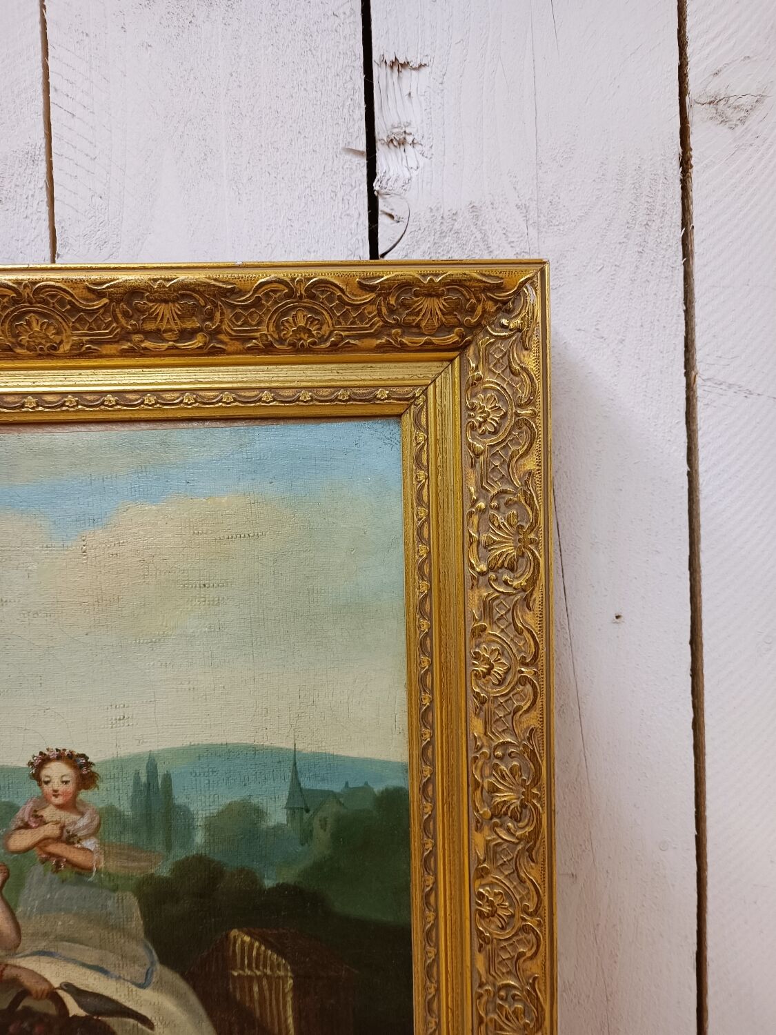 Classic painting: young women with apples