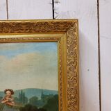 Classic painting: young women with apples