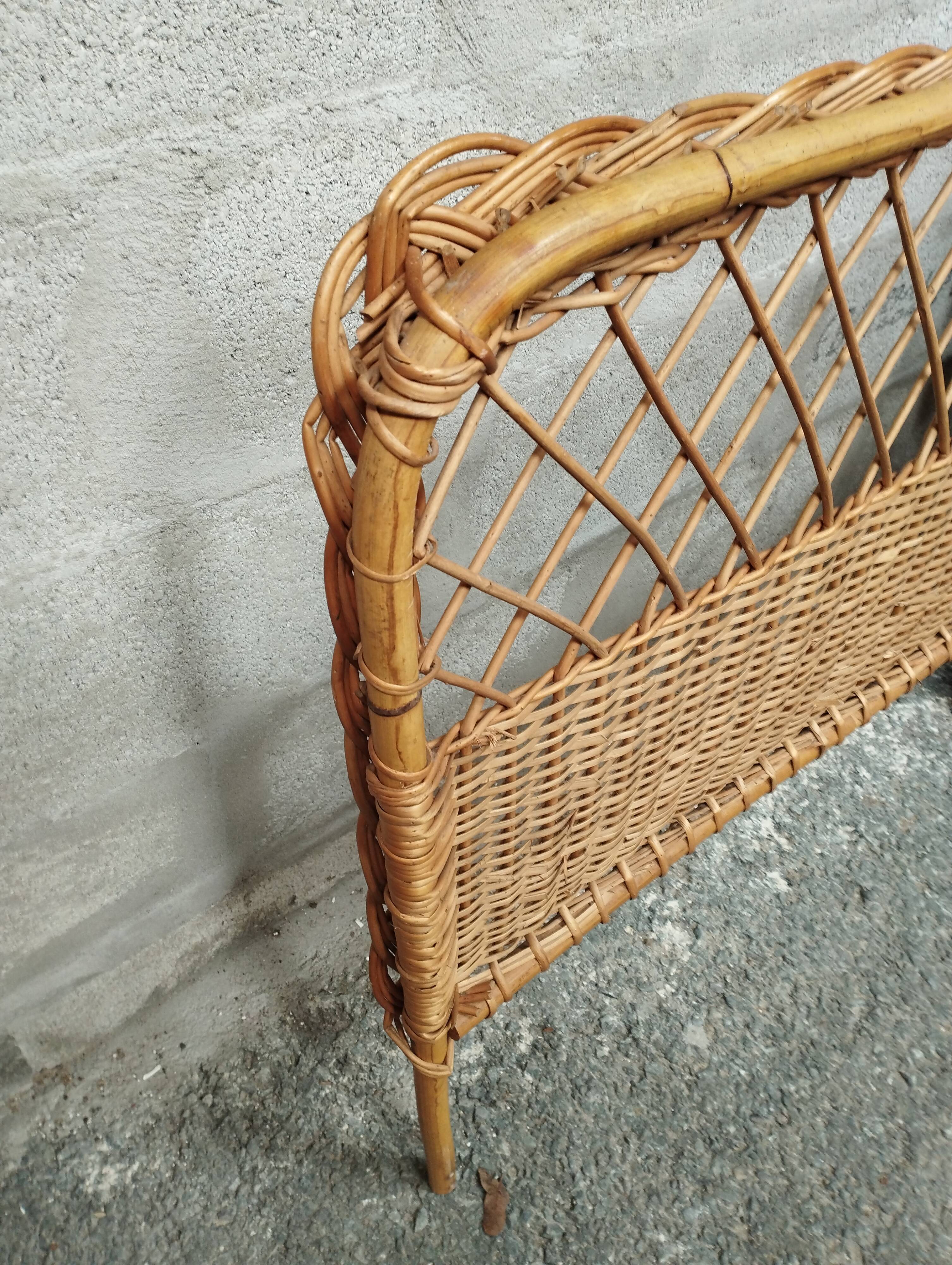 Vintage 50s rattan headboard