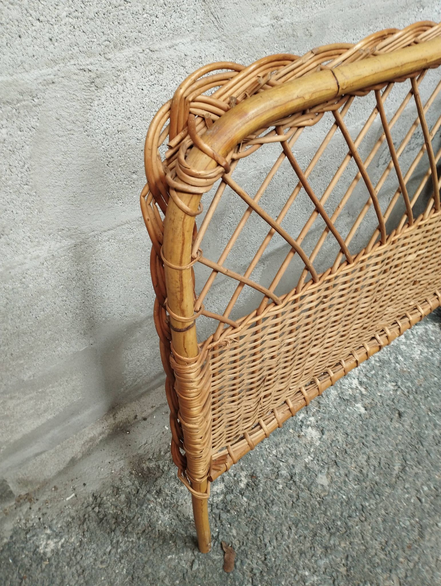 Vintage 50s rattan headboard