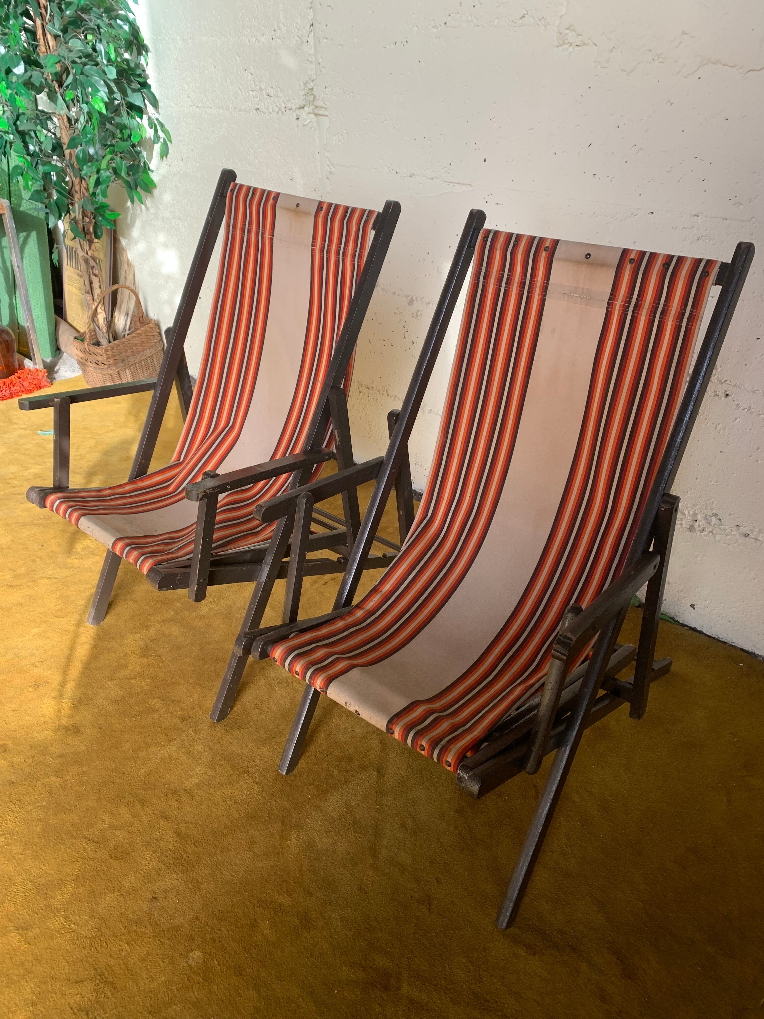 Pair of deck chairs