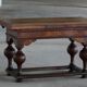 Table extensible en chêne avec marqueterie, baroque, ébéniste danois, XIXe siècle