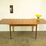 Extendable dining table by Lübke, walnut, beech, vintage from the 60s