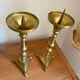 Pair of antique brass virgin spikes