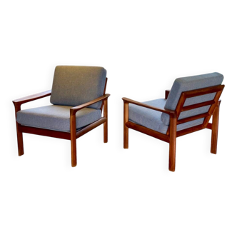 Danish Komdort armchair pair in teak – 1960s
