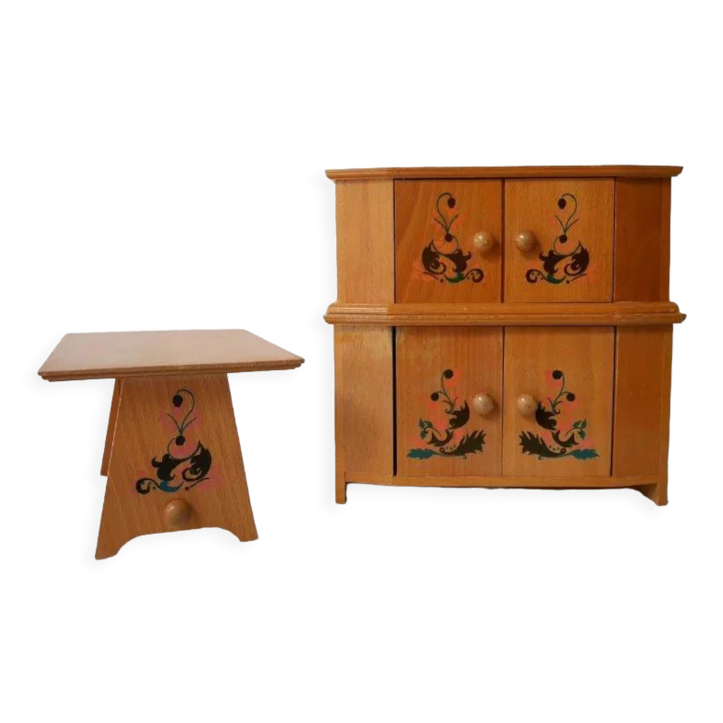 Mobilier de poupées buffet vaisselier bois métal ancien à Le Mans