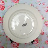 Plat rond ancien Digoin Sarreguemines liseré bleu vichy vintage