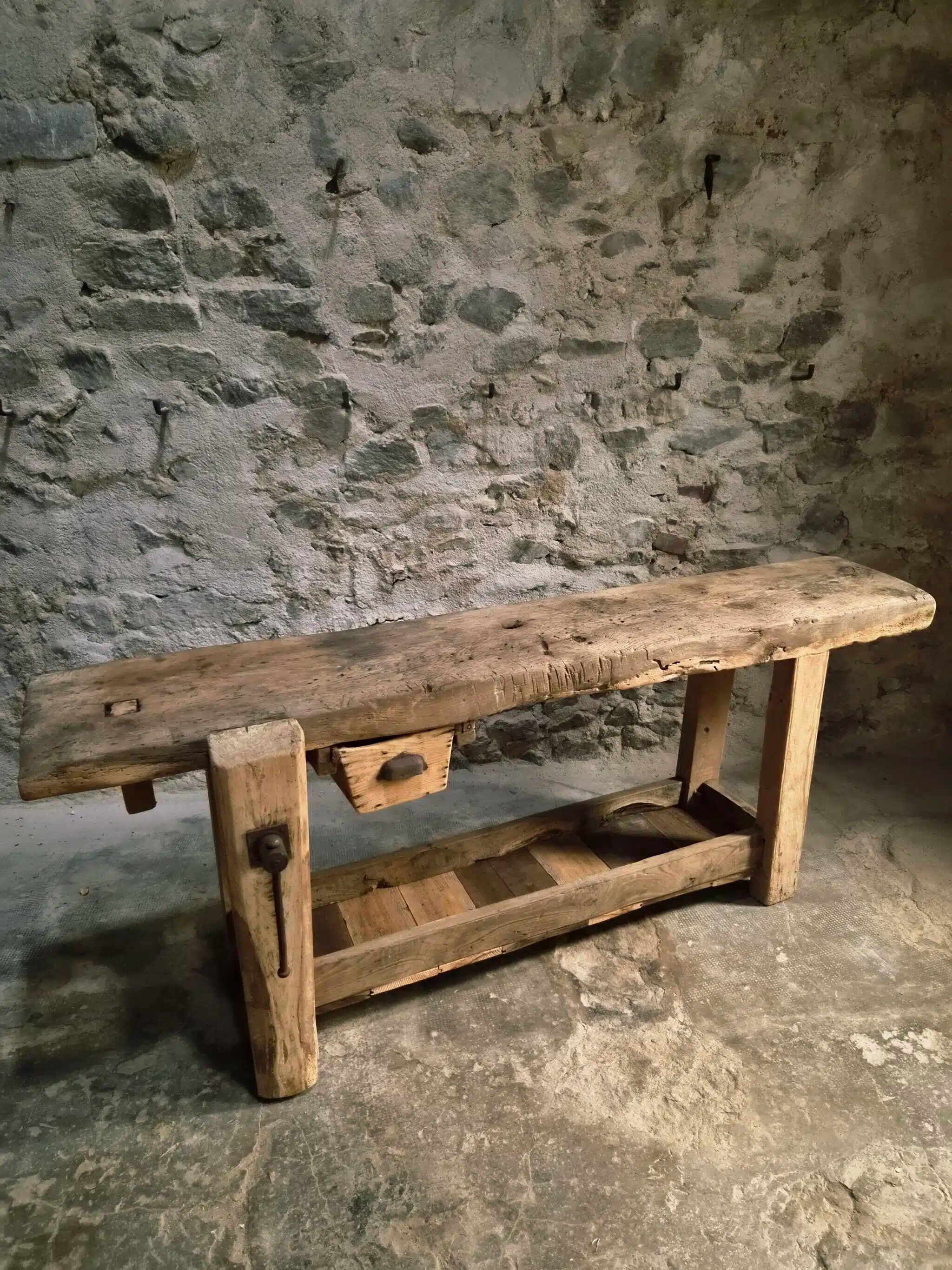 Ancient French oak table | Rustic console | 19th century