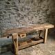 Ancient French oak table | Rustic console | 19th century