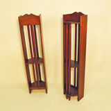 Pair of art deco mahogany wall columns