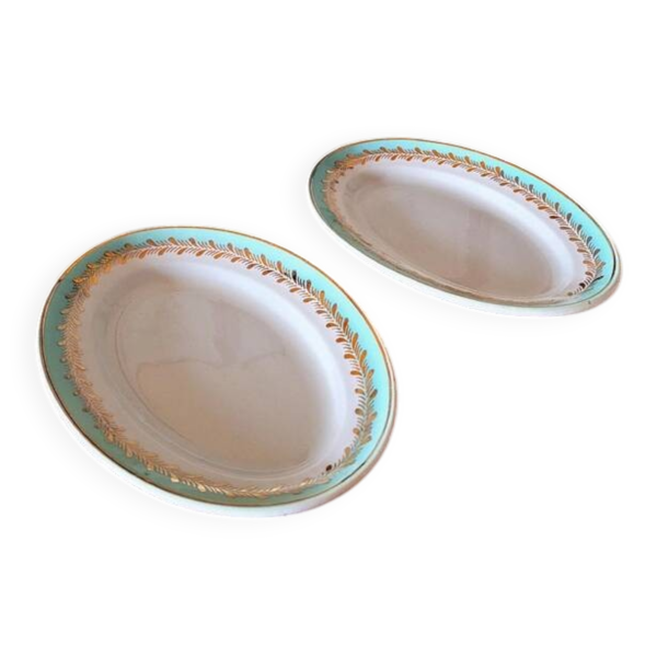 Raviers Lunéville Pierrefonds, dorure et feuillage doré (lot de 2)
