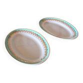 Lunéville Pierrefonds trays, gilding and golden foliage (set of 2)