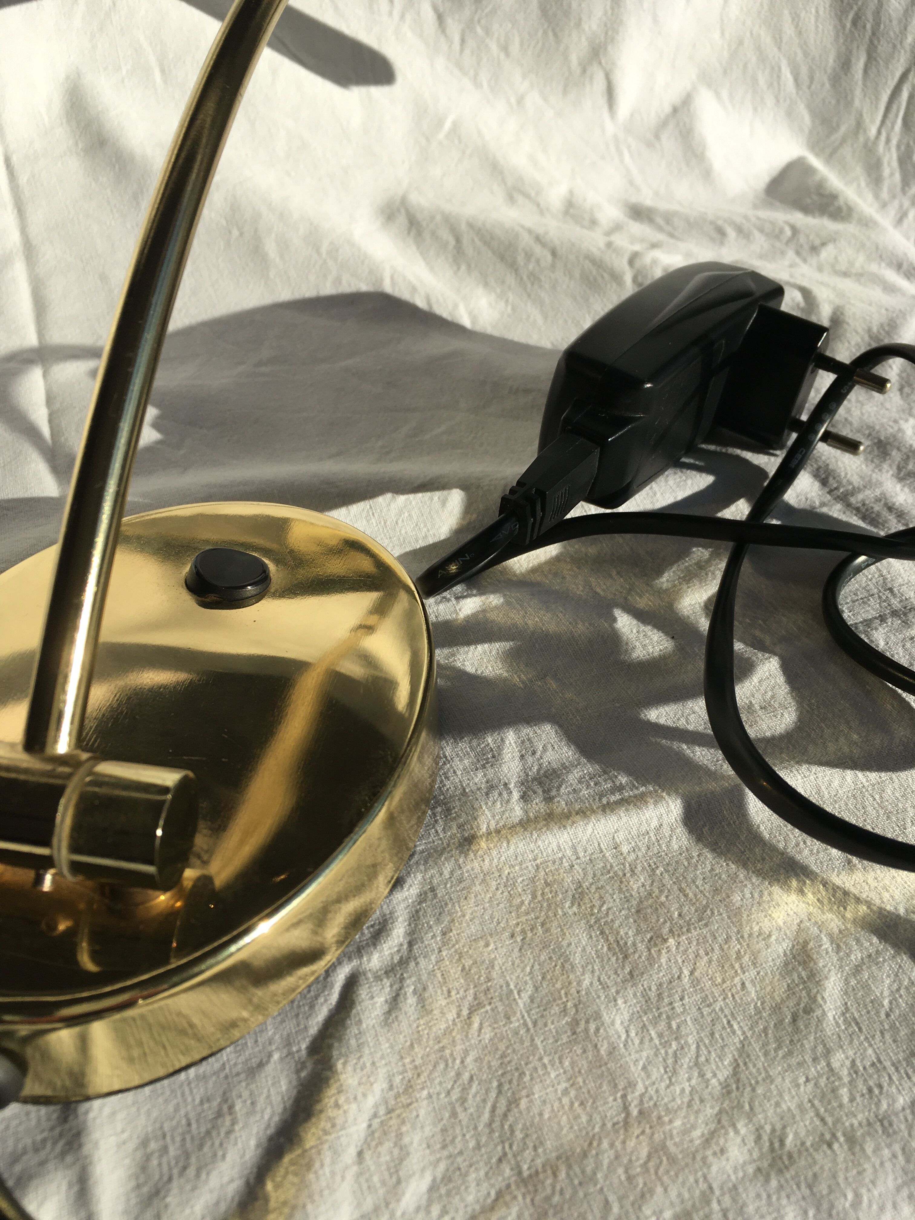 Piano or desk lamp in gilded brass