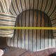 Pair of Original tapestry velvet stripe armchairs.