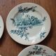 set of 10 antique earthenware plates with blue decoration from Bordeaux