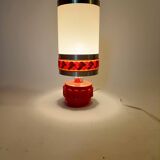 Vintage orange glass lamp signed Robert de Schuytener, 1970.