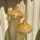 Suspension duo frosted glass orange and golden electricity new