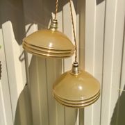 Suspension duo frosted glass orange and golden electricity new