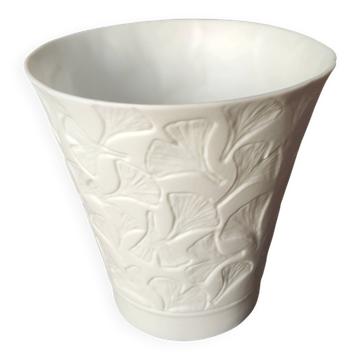 Vase décoratif Jean-Louis Puivif en porcelaine de Limoges,  Ginkgo